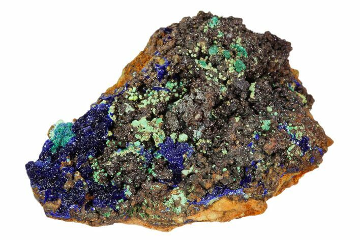 Sparkling Azurite and Malachite Crystal Cluster - Morocco #104377